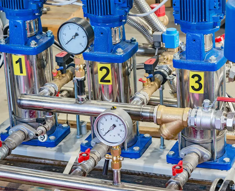 Hydraulic Power Units with pressure gauges and shut off valves